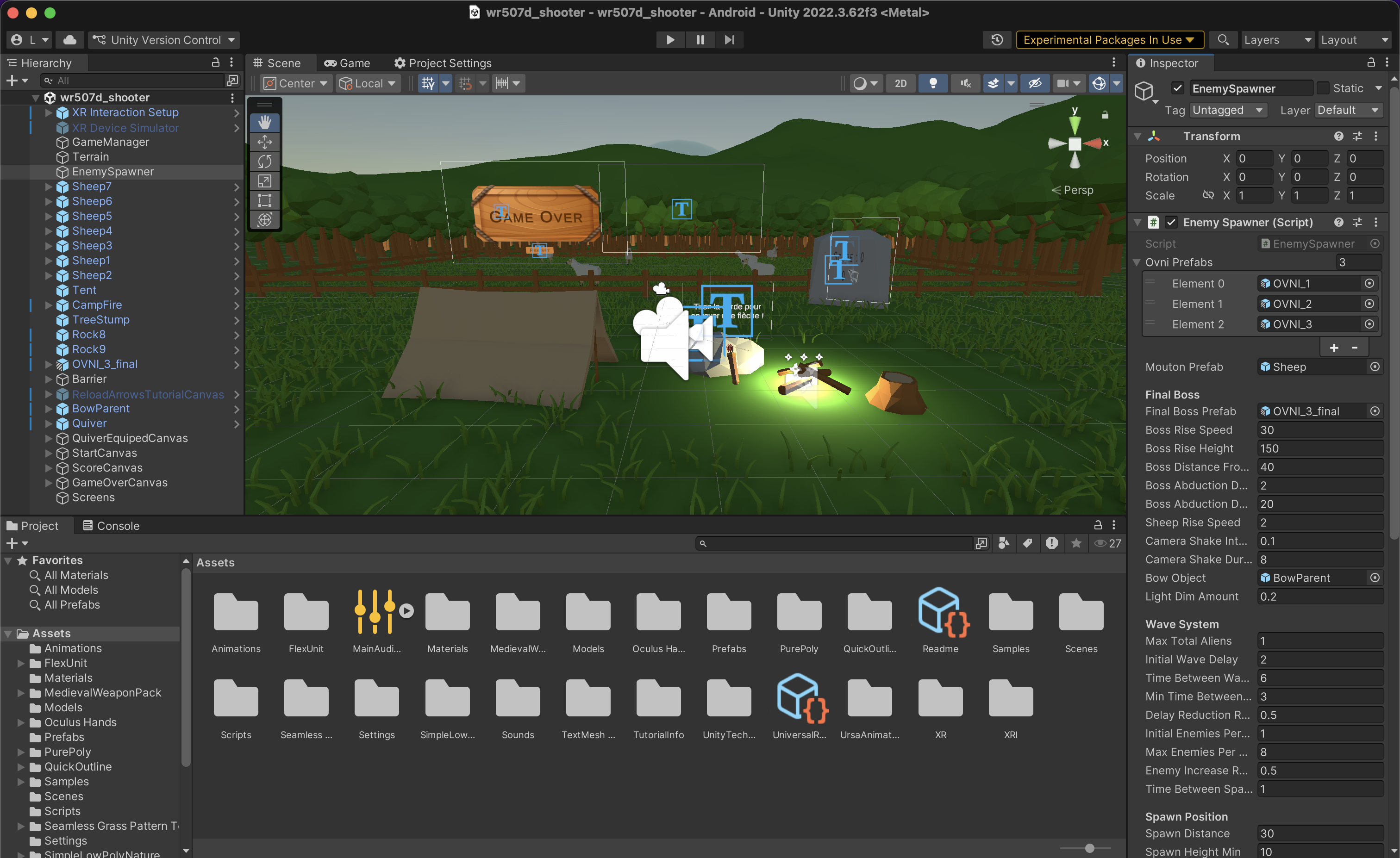 Configuration Unity de SheepShip